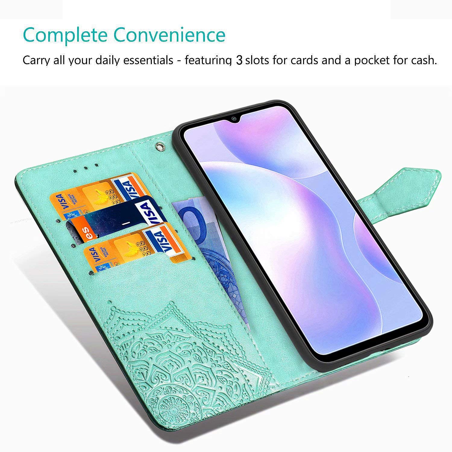 Cover per Motorola Moto G9 Power, Flip Custodia Carte di Credito
