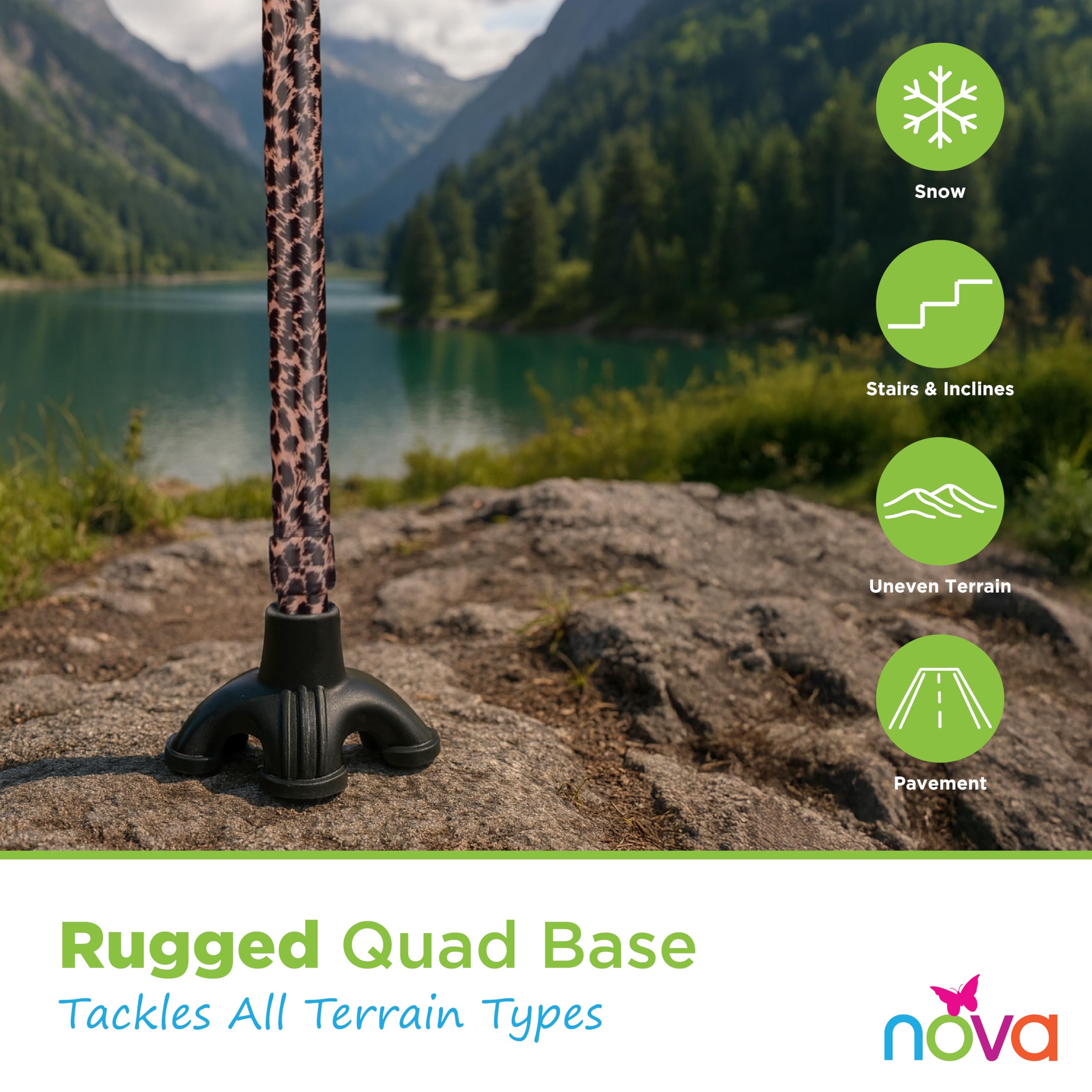 Amazon.com: Nova Joy Designer Offset Quad Cane for Seniors