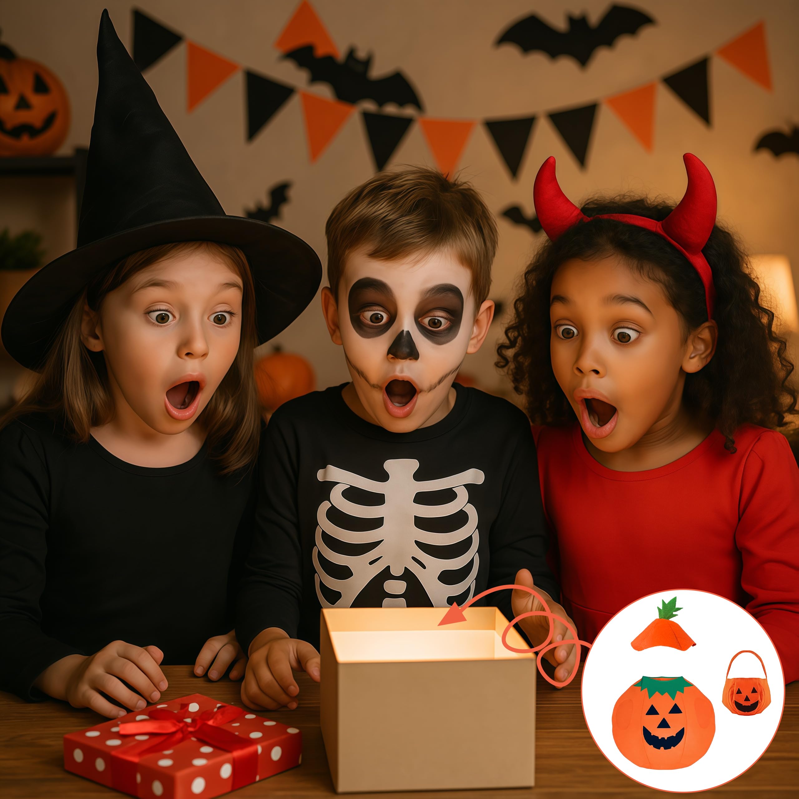 ALLY-MAGIC Halloween Pumpkin Costume Kids,Fancy Dress Kids Cosplay Party Costume Clothes Hilarious Dress Up Play Costumes with Hat and Hand Bag for Halloween Cosplay Events Y5WSNGETZ - Image 4