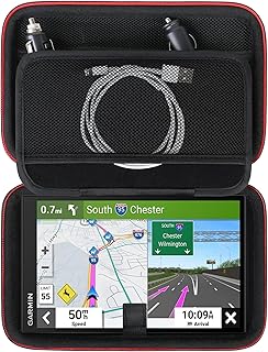 GPS Case for Garmin DriveSmart 76/65/61/66, dēzl™ OTR710/OTR700, Garmin RV 795/780, DriveCam™ 76, 6-7 inch GPS Navigator System, Hard Travel Case with Mesh Bag for Vehicle Power Cable, Black