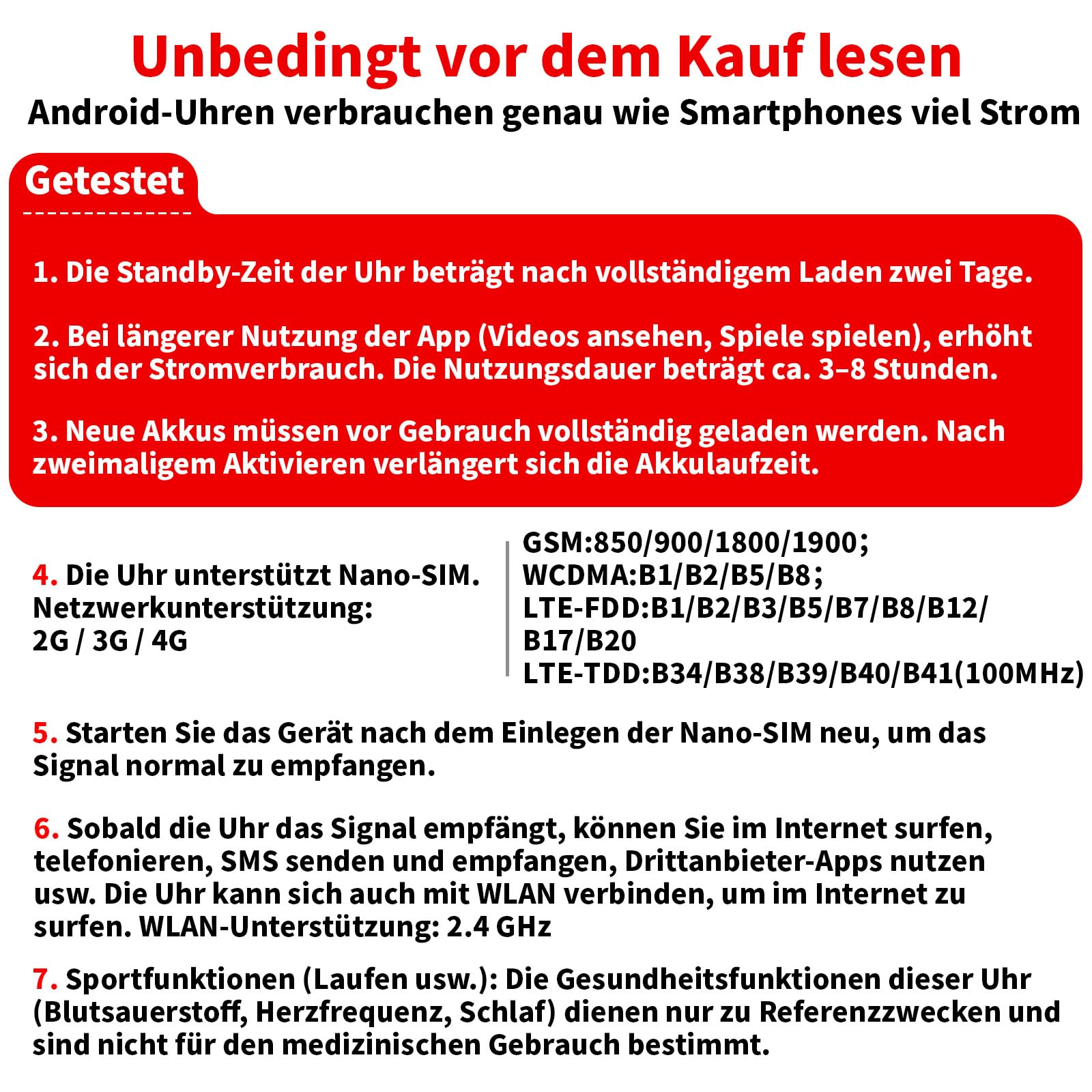 LOKMAT 4G SIM-Karten-Smartwatch, 1,508 Zoll AMOLED-Bildschirm, 3 GB + 32 GB, Smartwatch für Männer und Frauen mit drehbarer Kamera, WiFi, GPS, Android 8.1, Fitness-Aktivitätstracker-Uhr