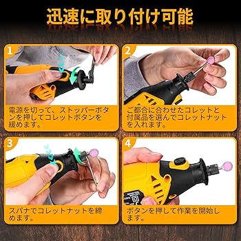 Vidori 便利ツール Amazon.co.jp: DEKOPROミニルーター 6段変速可能 127点組 付属品