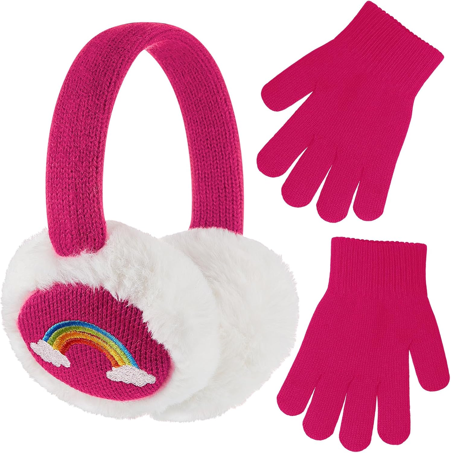 Kids Earmuffs and Gloves Set Winter Toddler Ear Warmer Gloves for Boys and Girls Cold Weather Christmas Gifts