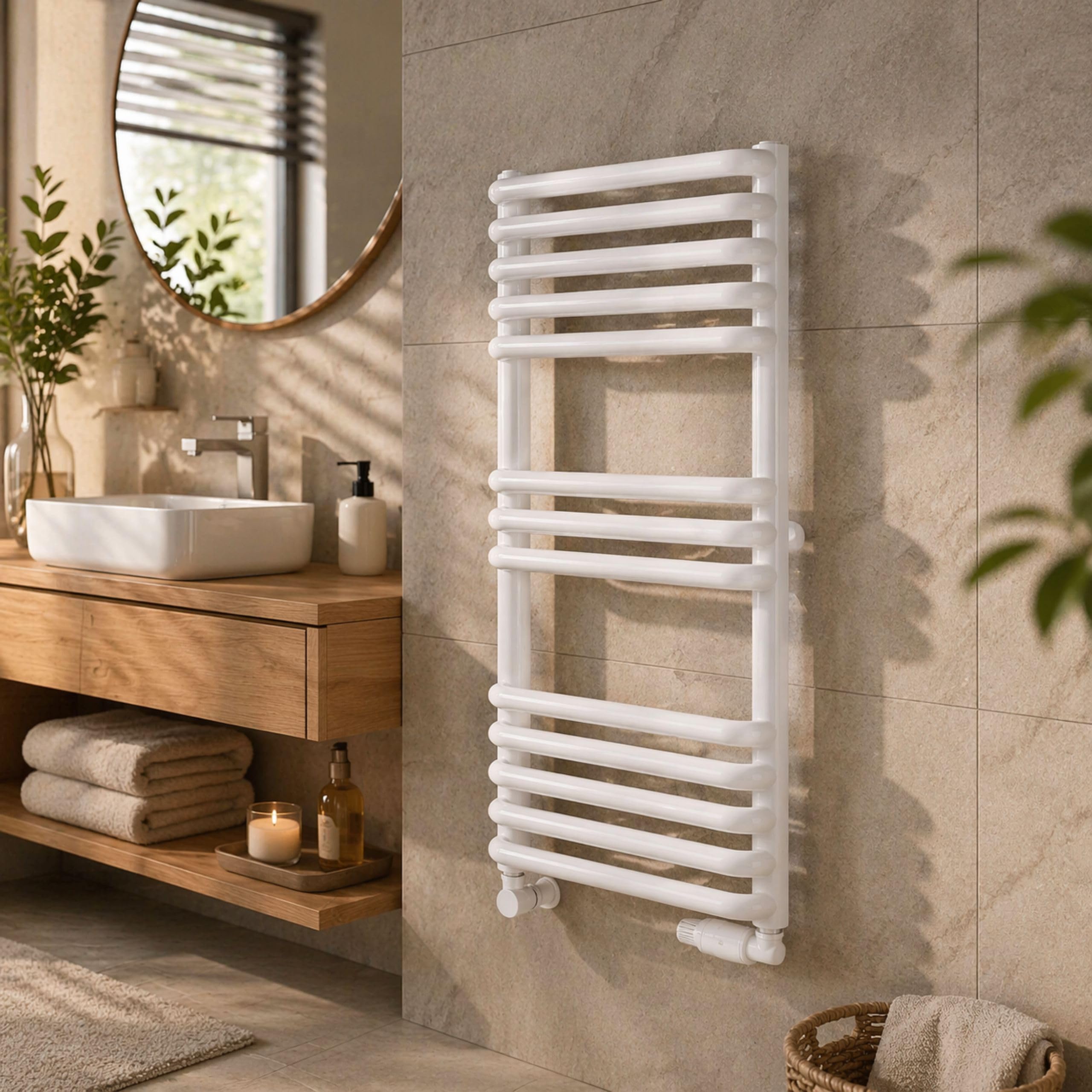 Grzejnik łazienkowy Luxrad Stark 64x30 biały ZBD 310W