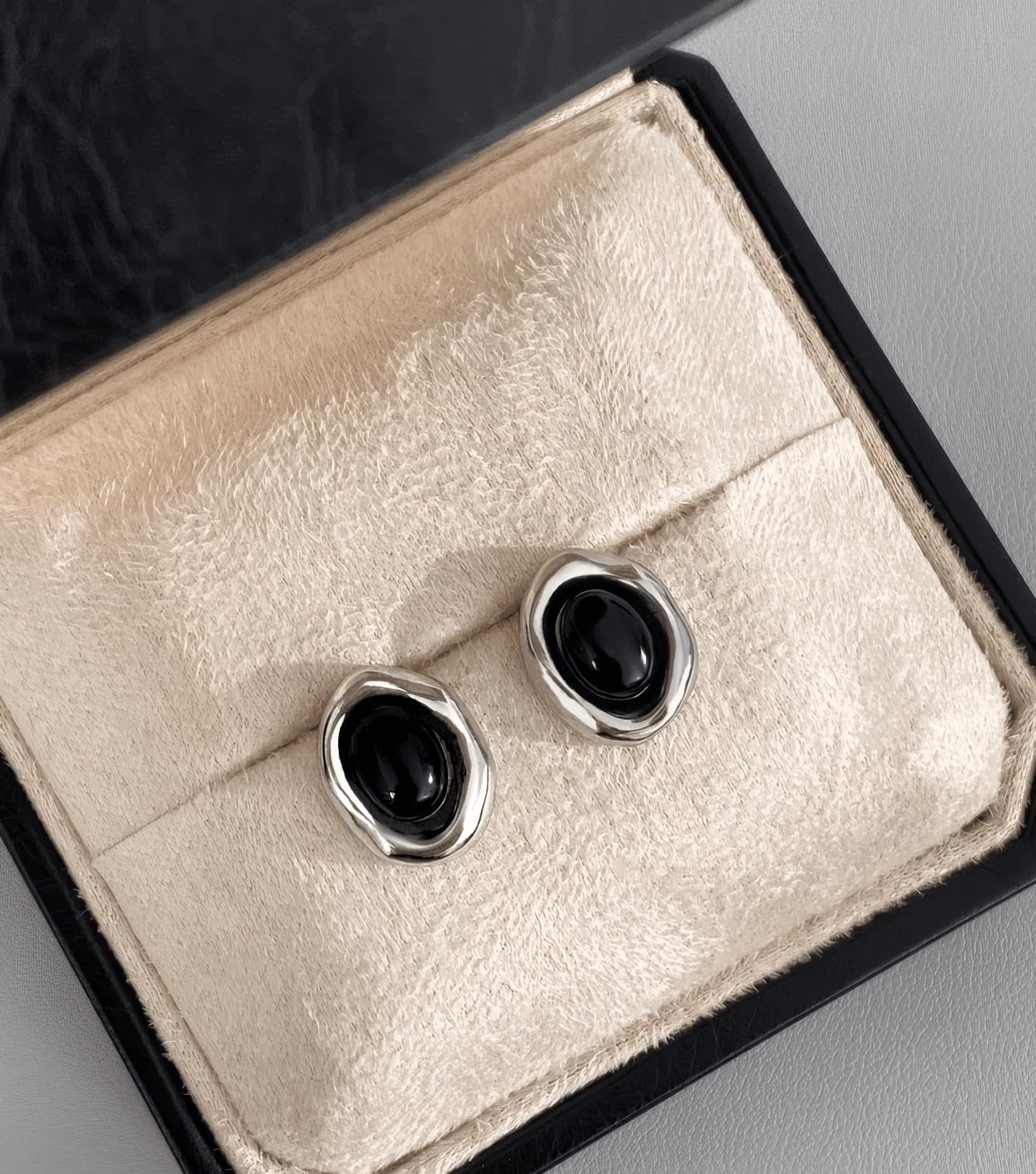 Genuine Small Black Onyx Stud Earrings for Women, Hypoallergenic Stud Earrings with Sterling Silver Posts, Handmade Minimalist Onyx Jewelry - Image 7