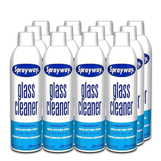Sprayway Glass Cleaner with Foaming Spray for a Streak-Free Shine for Home and Automotive Use, 19 oz., Pack of 12