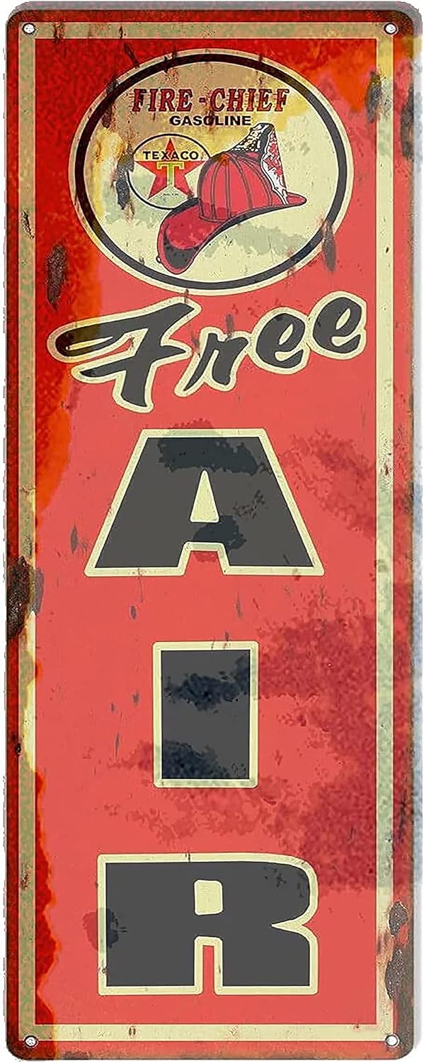 Eletina Cartel de metal con letrero de metal libre de reproducción de gasolina para garaje, 16 x 4 pulgadas, placa de pared retro vintage