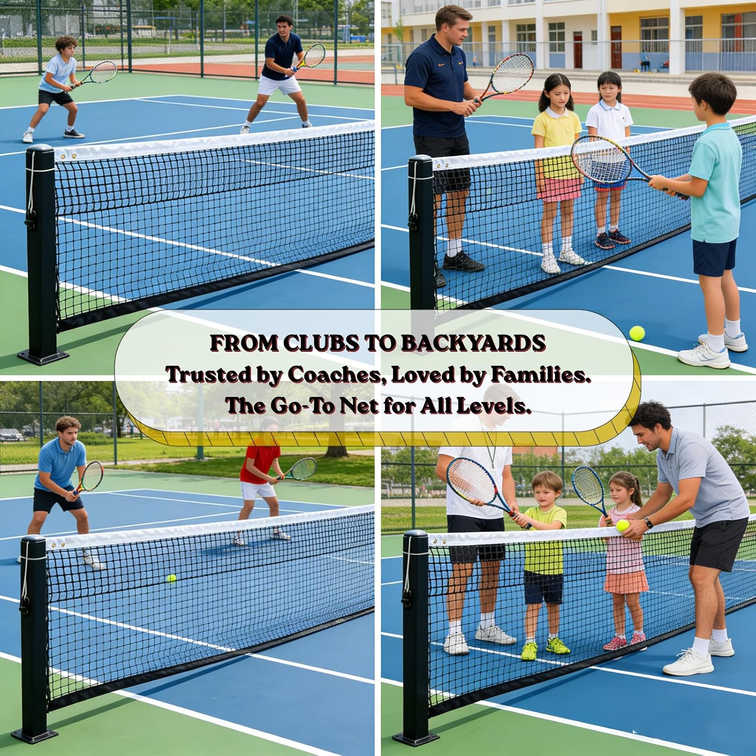 Professional Tennis Net 42ft x 3.5ft Double Layer | Heavy Duty Court Replacement with 5mm Cable & Complete Kit | UV/Waterproof for School, Coaching & Backyard Use