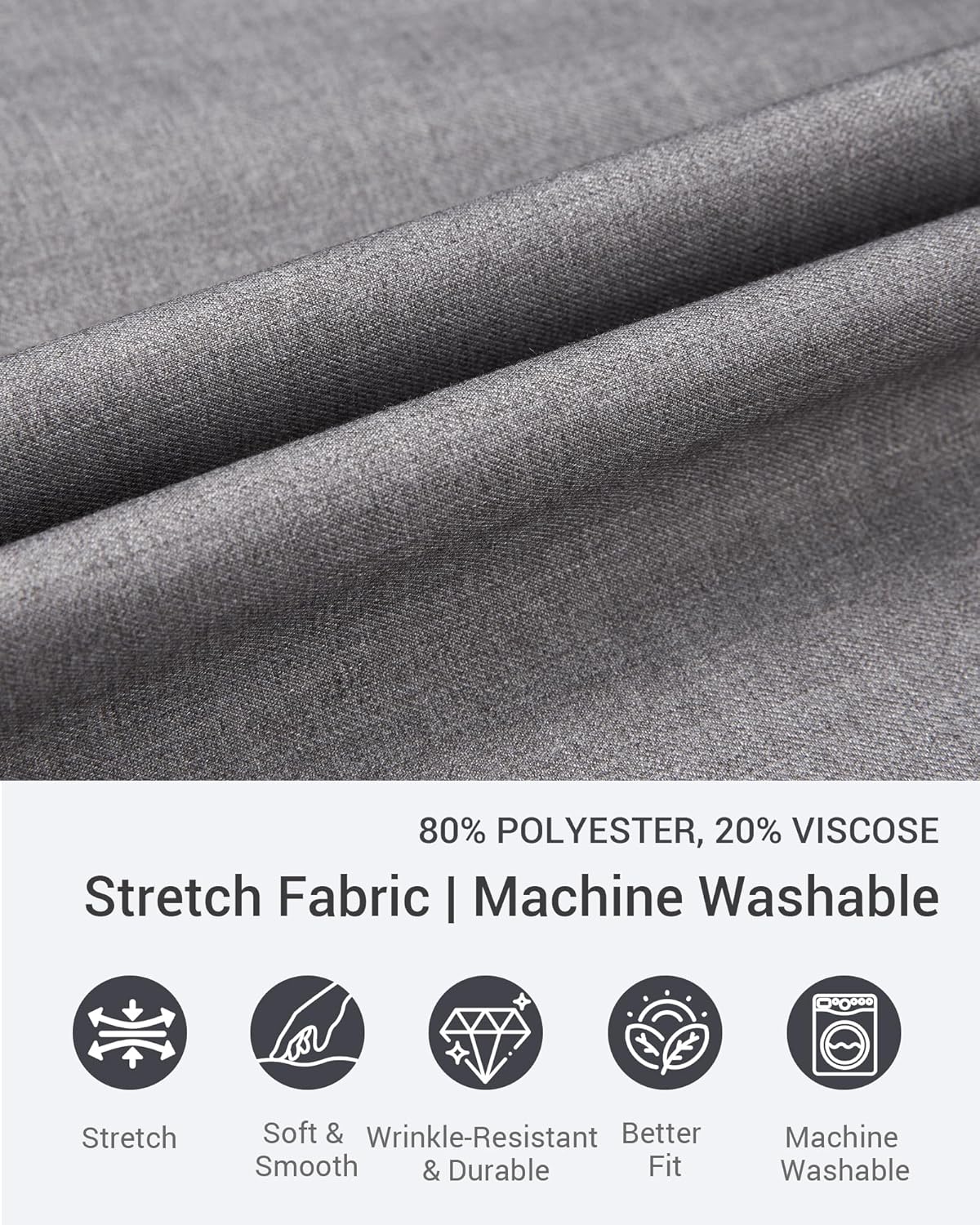 Men's Slim Fit 3 Piece Suit Set - Single Breasted, Notch Lapel, Stretch, Machine Washable, Business & Wedding Vest Suit Set