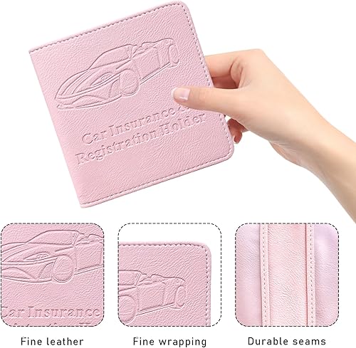 Miniatura 9 de Soporte para registro y seguro de automóvil, organizador de documentos de tarjetas de automóvil de 9.4 x 5.1 pulgadas, con cierre magnético,