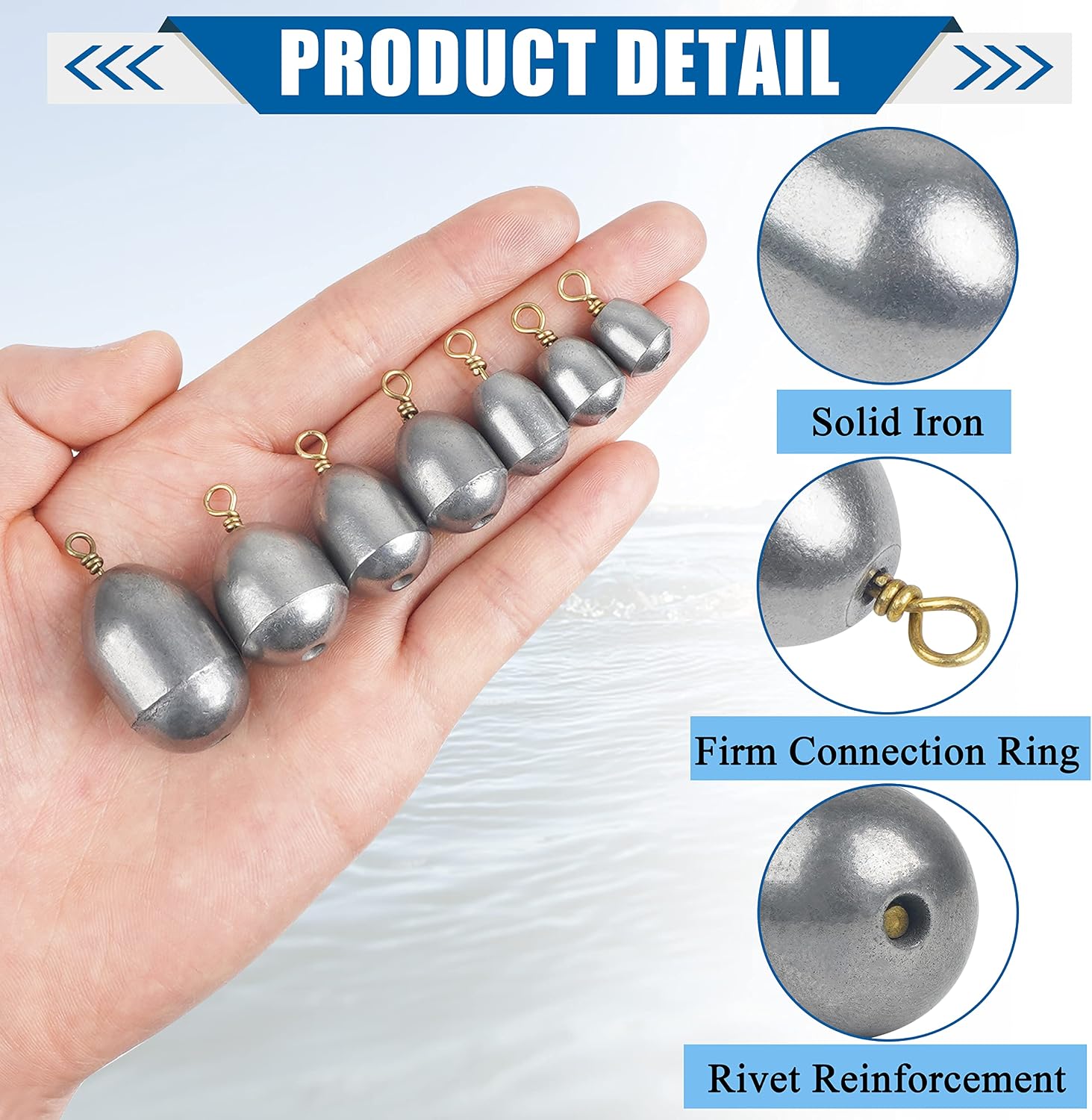Fishing Weights Sinkers Kit,19/52pcs Bass Casting Sinkers Weights Bell Sinkers Assorted Iron Fishing Weights Drop Catfish Sinkers Weights for Saltwater Freshwater Fishing