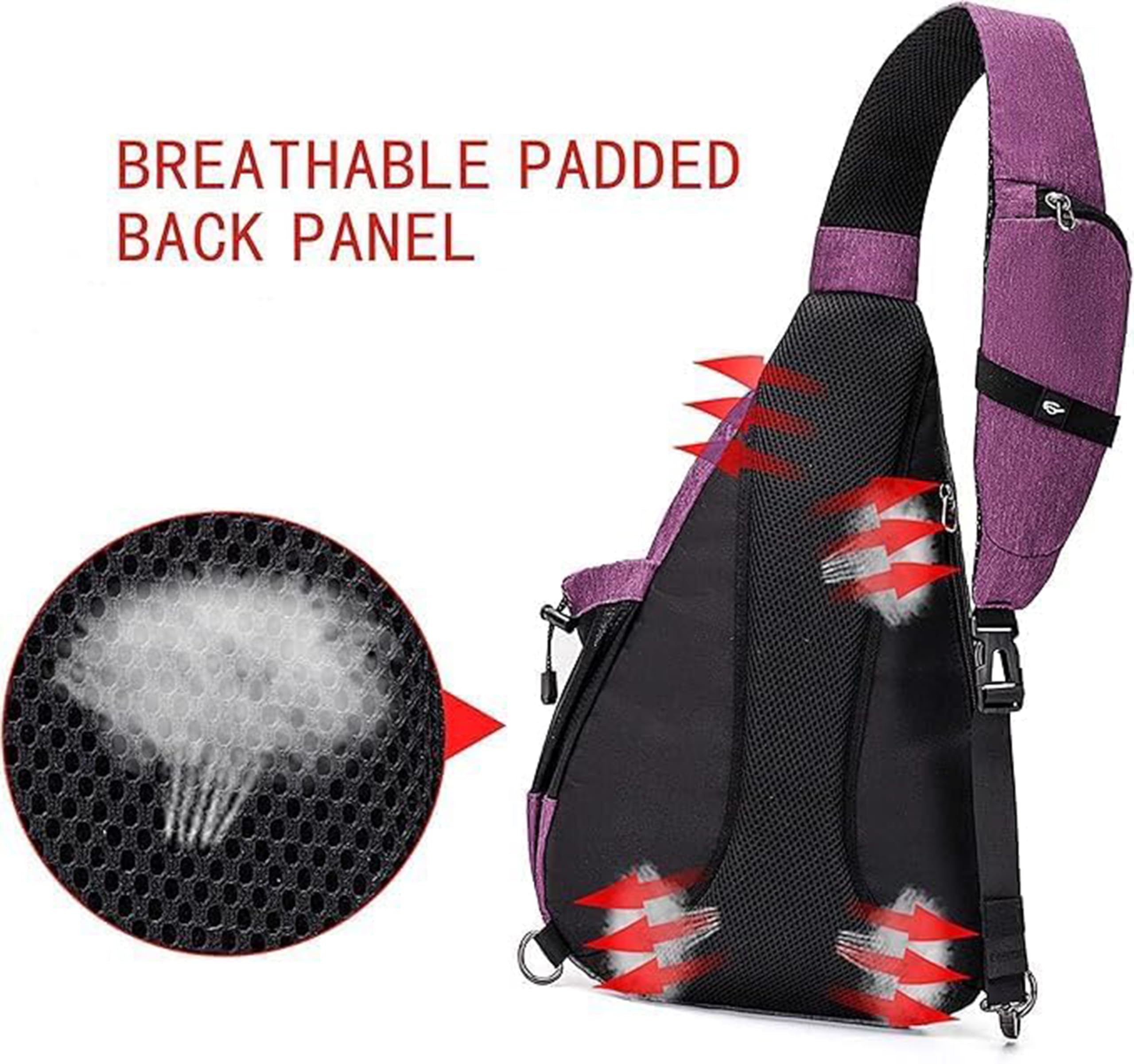 TurnWay Sac à bandoulière étanche avec port de charge USB pour voyage, randonnée, cyclisme