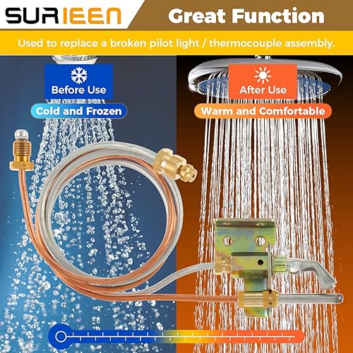 Miniatura 4 de Conjunto piloto de calentador de agua, calentador de agua a gas propano LP, incluye termopar piloto y tubería de reemplazo de propano LP para Desa,