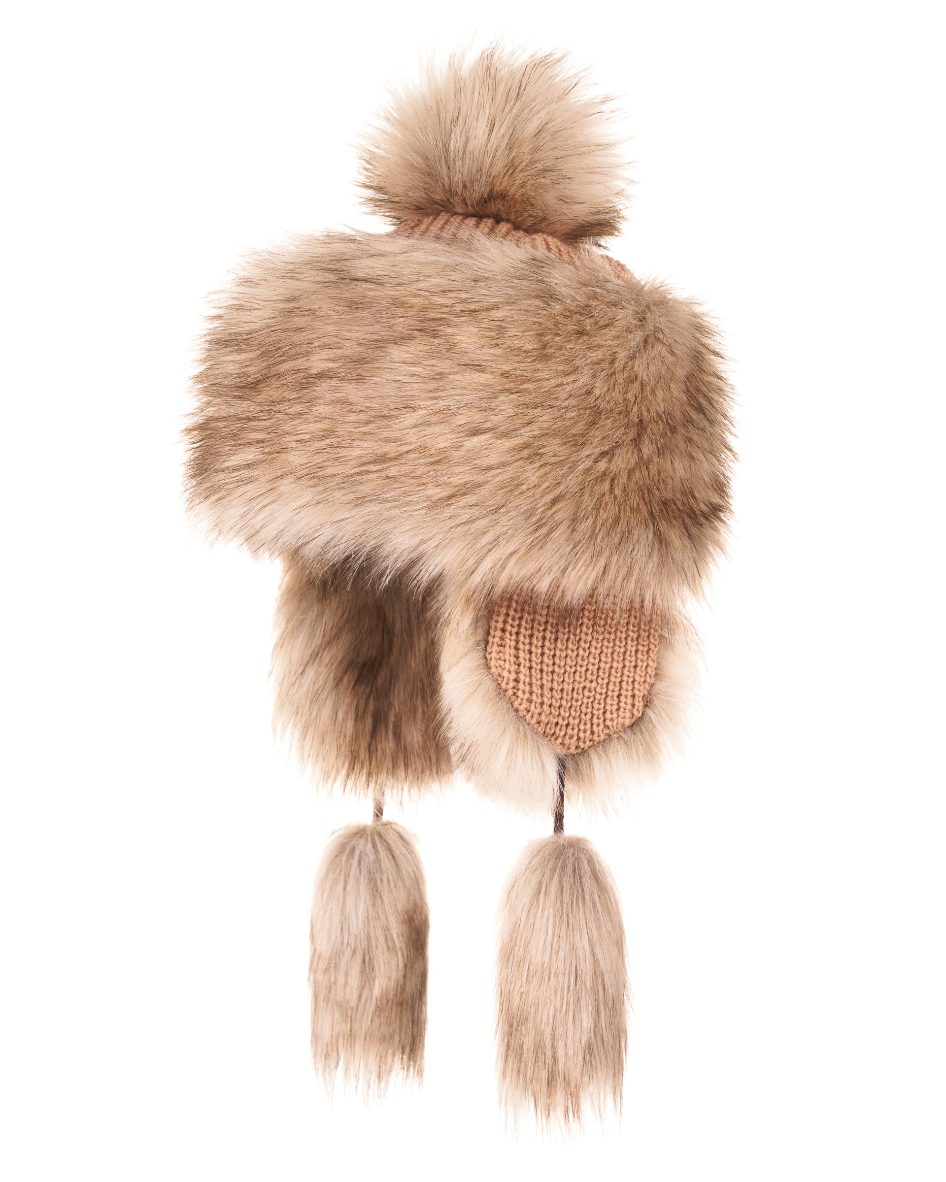 Futrzane Classic Ear Flaps Hat - Fur Trapper Hat for Women - Winter Ushanka Hat (M, Gold Classic)