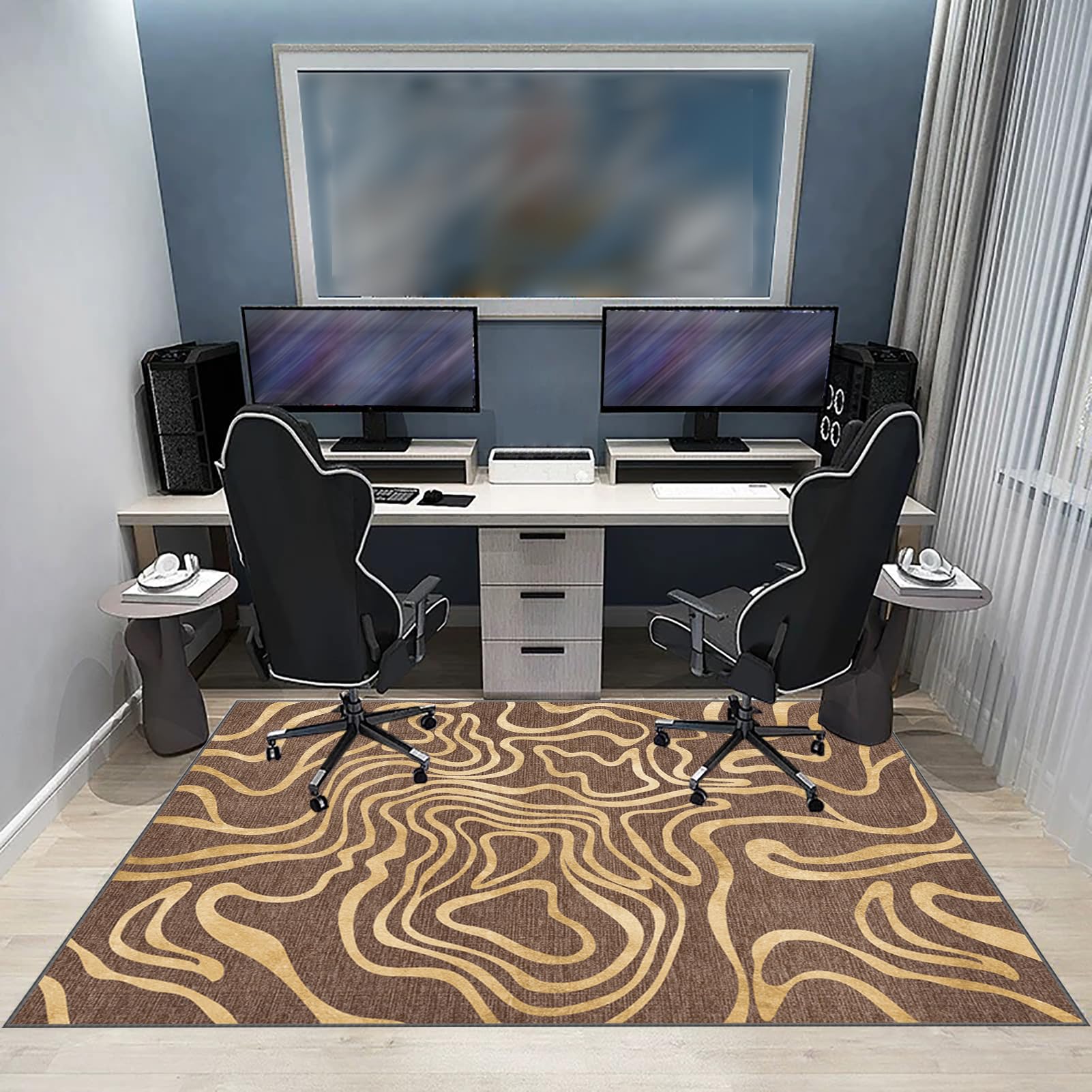 Mata ochronna do laminatu, na krzesło biurowe, mata ochronna do twardych podłóg, antypoślizgowa, podkładka pod krzesło dla graczy, mata na krzesło, 100 x 120 cm