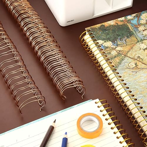 Miniatura 10 de Zonon 6 piezas de alambre de encuadernación de doble bucle, alambre de encuadernación de doble bucle de 1 pulgada de diámetro, 23 agujeros para