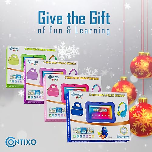 Miniatura 9 de Contixo Paquete de tabletas para niños de 7 pulgadas, tabletas Android y auriculares con cable para niños, con más de 50 libros de cuentos de Disney