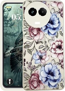 جراب حماية سيليكون ناعم ببطانة من المايكروفايبر مع طباعة زهور ثلاثية الأبعاد لموبايل اوبو ريلمي 11 5G (بيج روز)