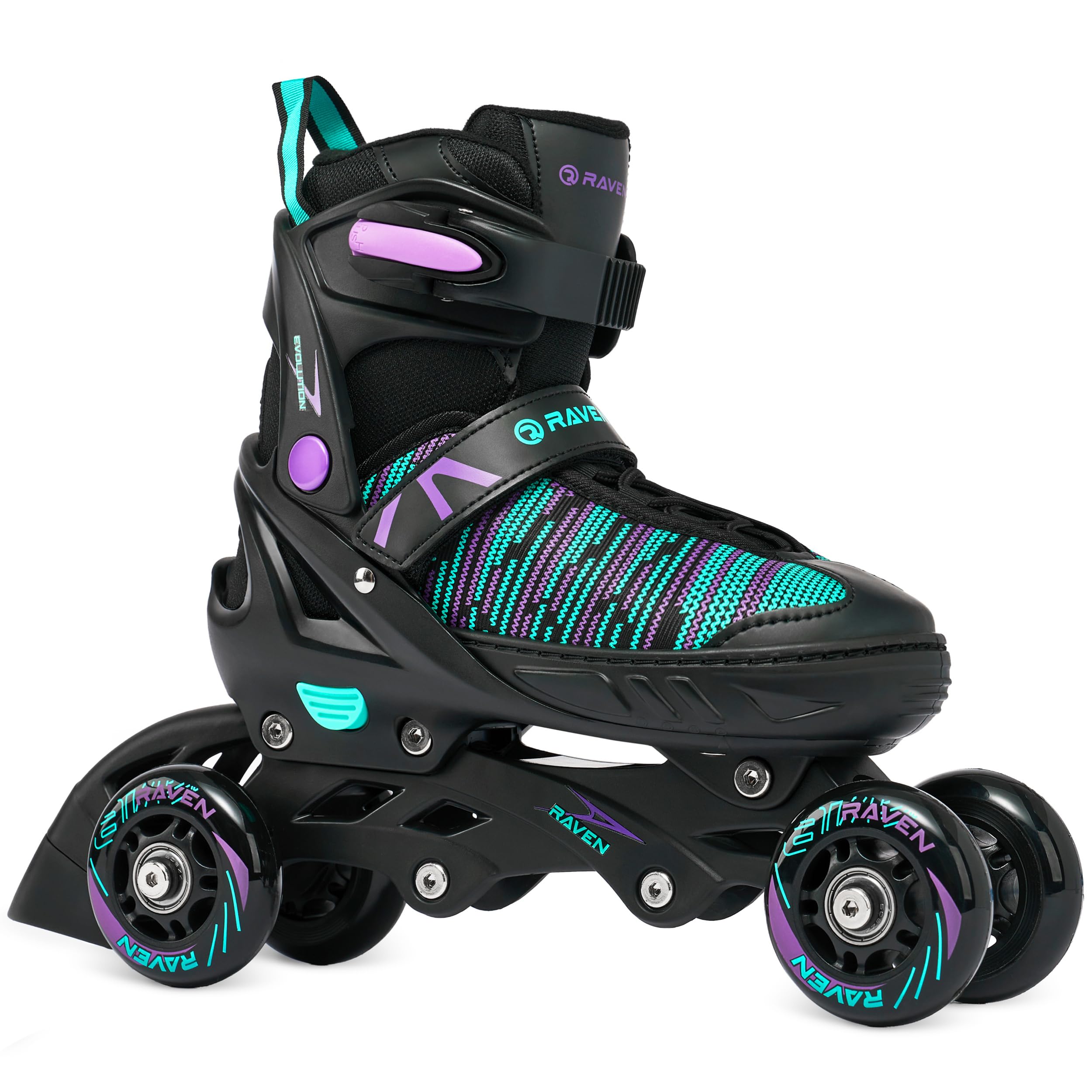 RAVEN 3in1 Inline Skates Pattini in linea Triskates Pattini a rotelle per bambini, adulti, ragazze e donne regolabili Cande