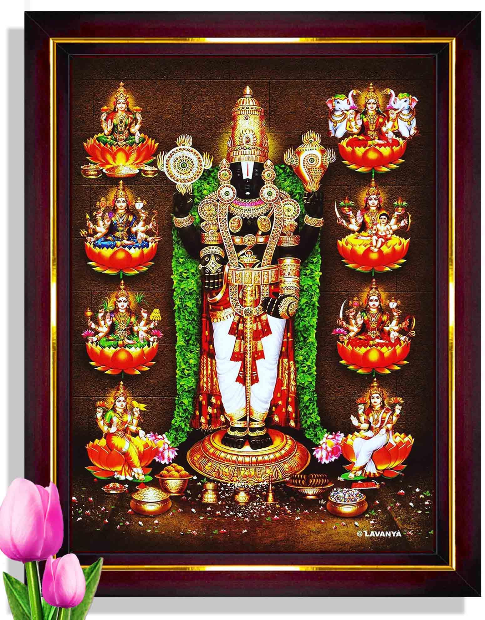 Pavan Photo Laminations Tirupati Balaji Lakshmi Venkateshwara Swamy Wall Painting Framed Home Decor (Wood,Matte,Brown,Big Size,10 x 12 Inch) B471M (B09MLWPDBG) Amazon Price History, Amazon Price Tracker