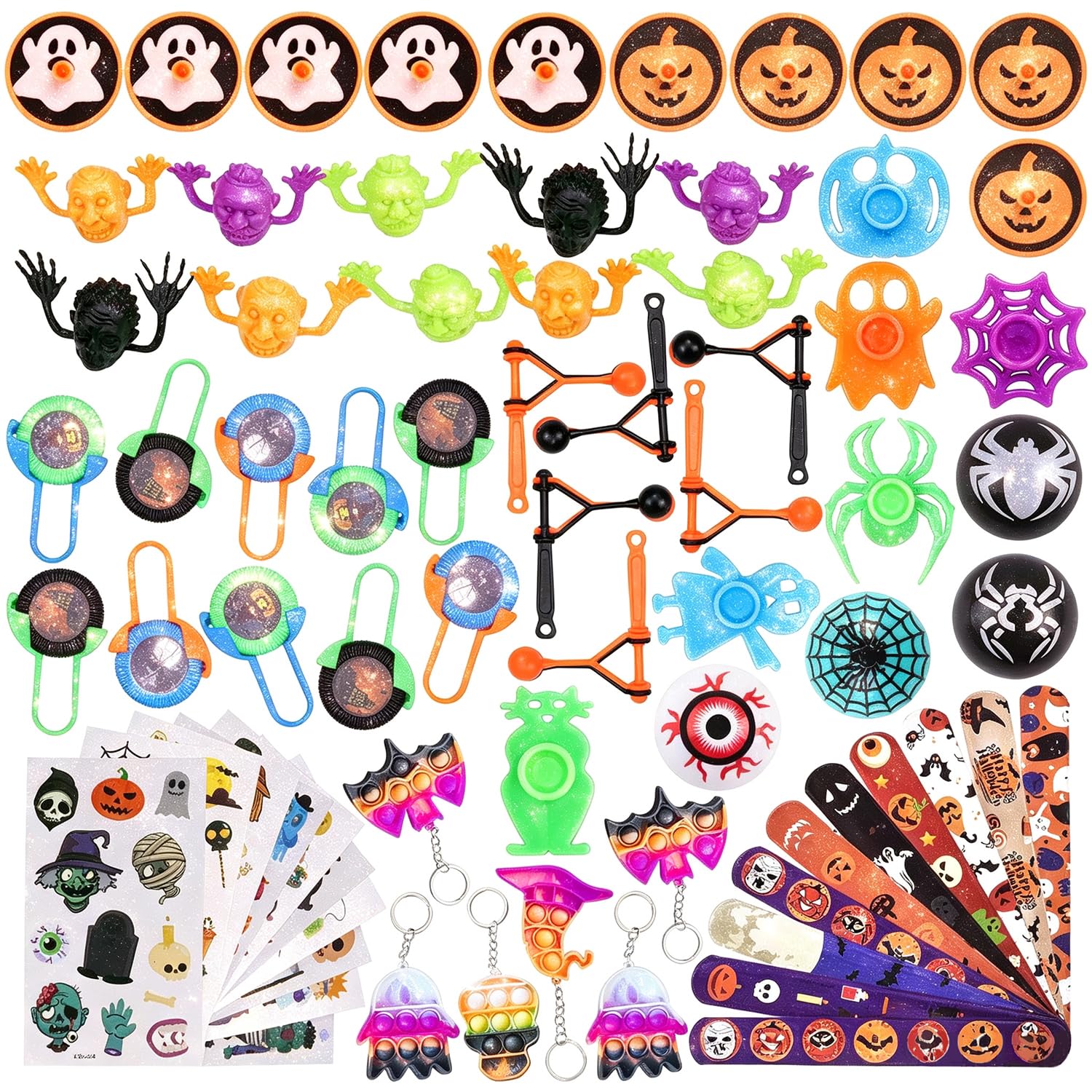 MIFKLMV Halloween Party Bag Fillers Halloween Party Favors Halloween Pinata Stuffers Goody Bags Fillers Prizes Toys Assortment Toys Classroom Prizes Rewards,Toy Bulk Party Bag Fillers-72PCS — image 1