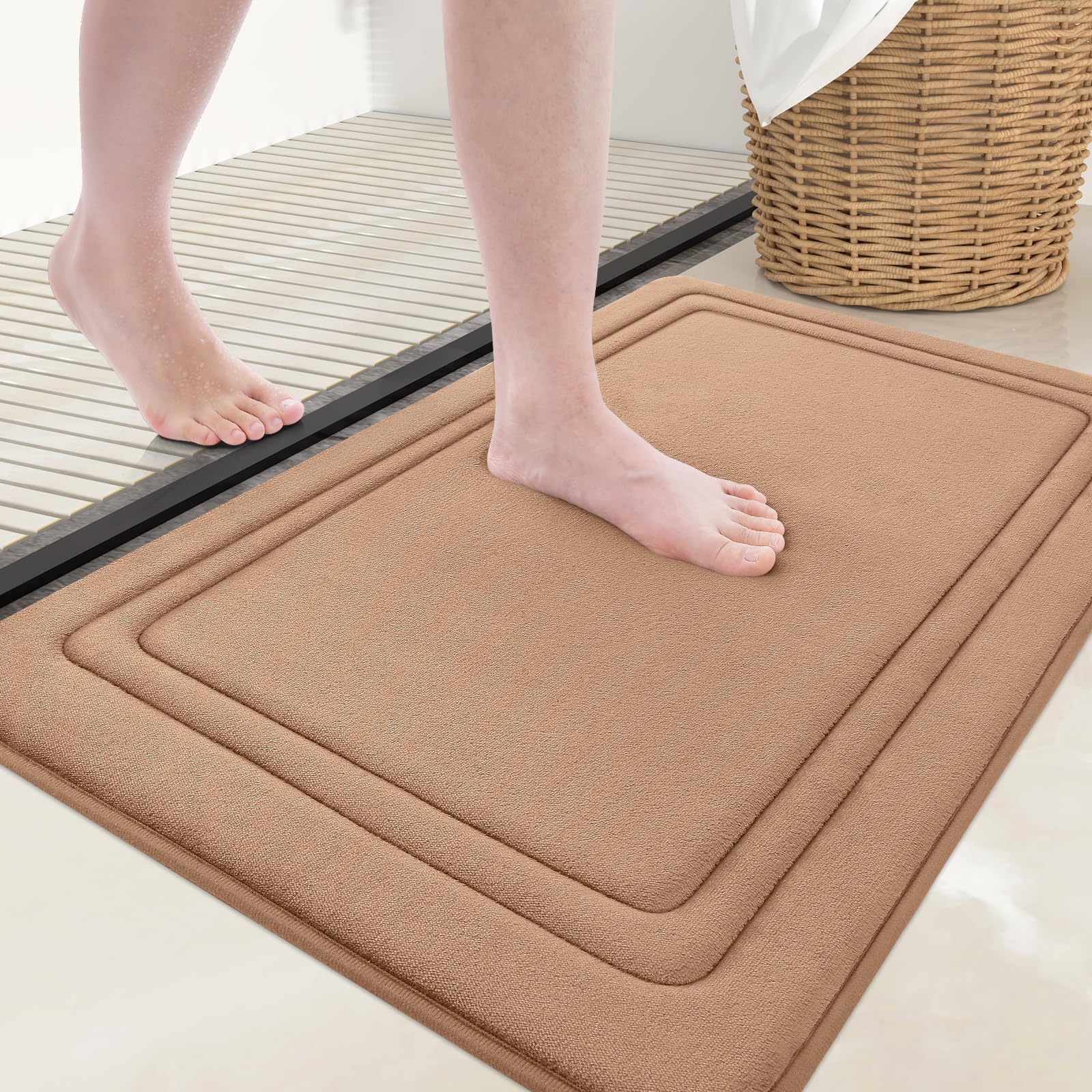Grandaily Memory Foam Bath Mat Rug 30x20, Ultra Soft, Non-Slip and Absorbent Bathroom Rugs, Machine Wash Dry, Comfortable Bath Carpet for Bathroom