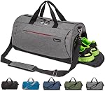 Sports Gym Bag with Shoes Compartment Trolley Sleeve and Wet Pocket Gym Duffel Bag Overnight Bag-Upgraded