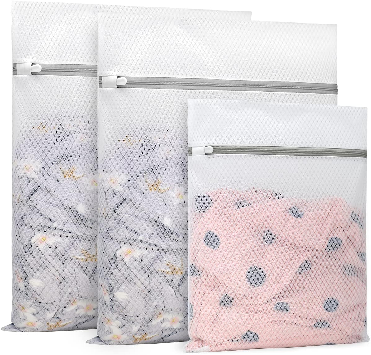 5Pcs Durable Mesh Laundry Bags for Delicates (1 Large 16 x 20 Inches, 1