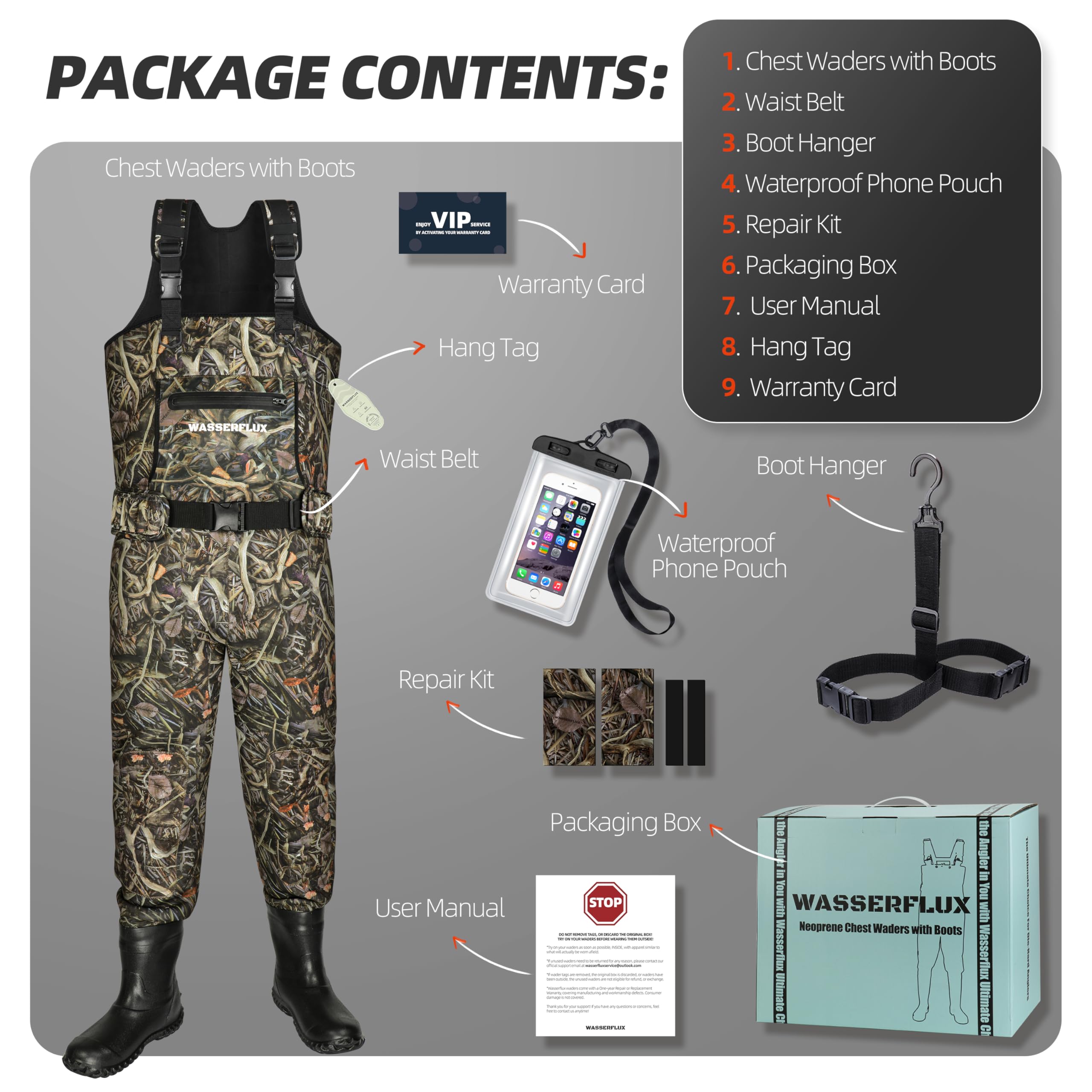 Wathose für Herren mit Stiefeln – wasserdichte 4 mm Neopren-Wathose, 8 mm verstärkte Knie, 800 g isoliertes Stiefelfuß-Design für Jagd und Outdoor