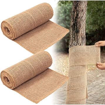 2 Rolls Burlap Tree Protector Wraps, 7.8" 9.8 Winter Tree Trunk Guards Protector Wrap Burlap Fabric Garden Plants Wraps Antifreeze Bandage Bark Protector Wraps for Keeping Warm and Moisturizing