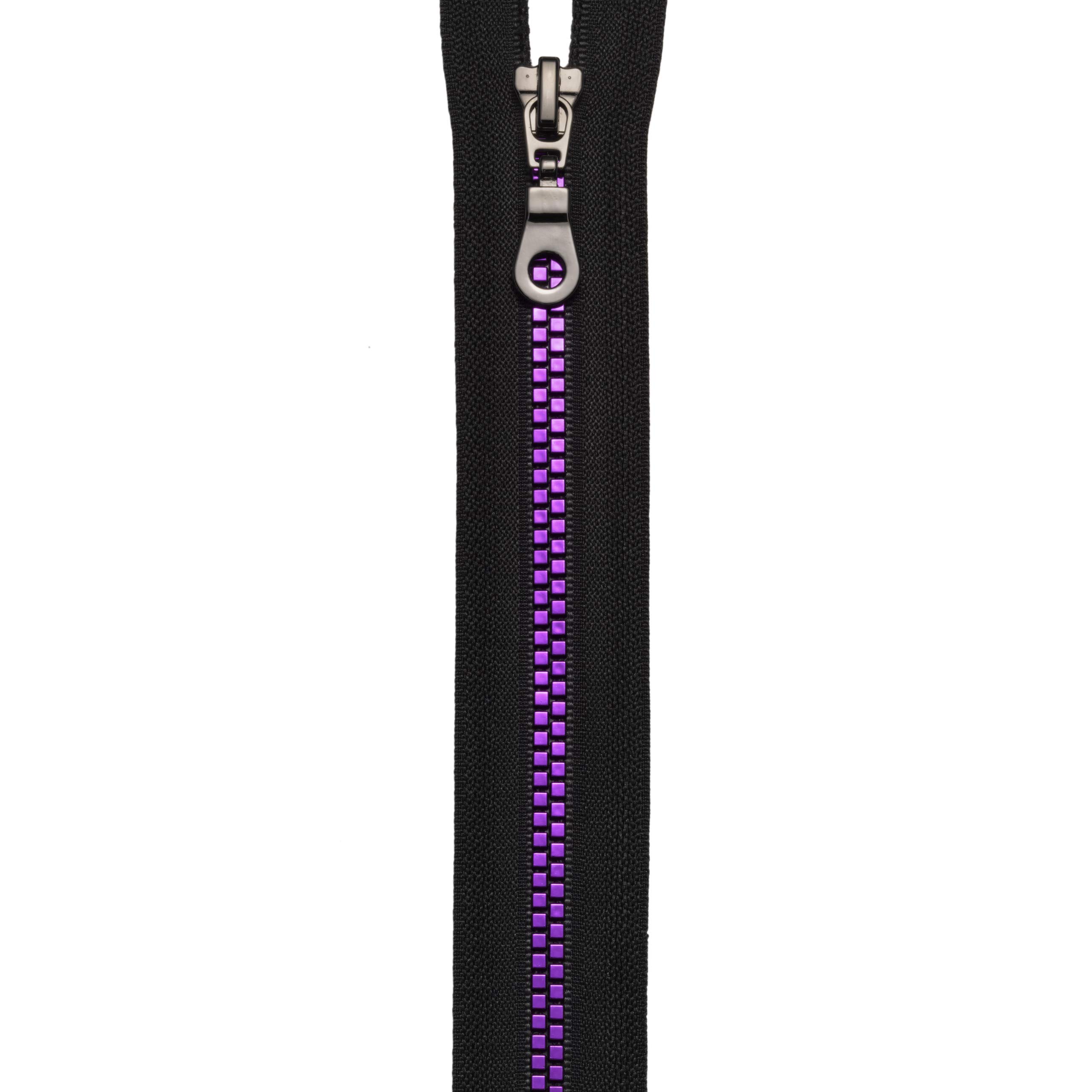 Prym Zip Fastening, Polyester, Black/Purple, 60 cm, Black / Purple