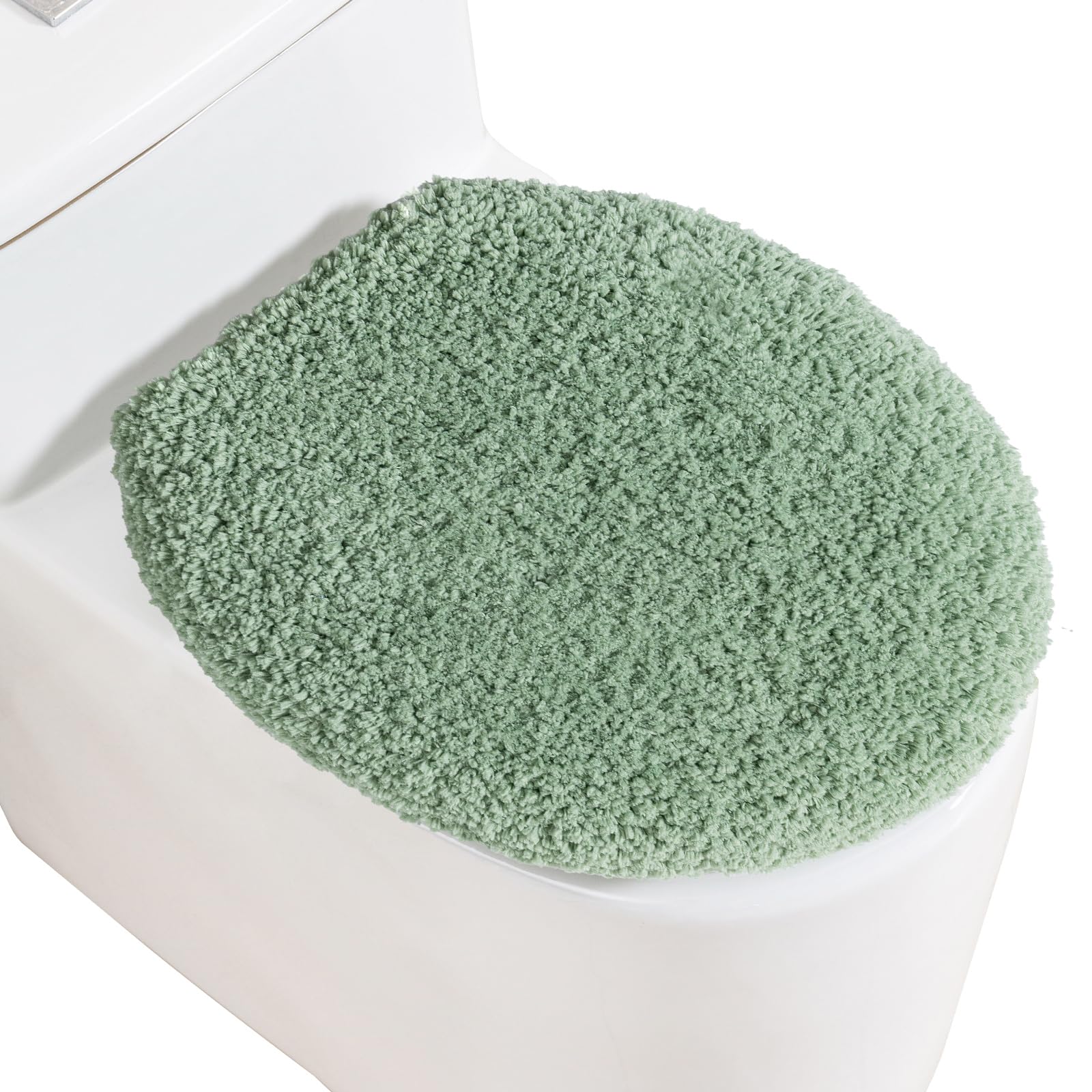 Microfiber Toilet Lid Cover, 17.5"x15" Fits Round Oblong and Elongated