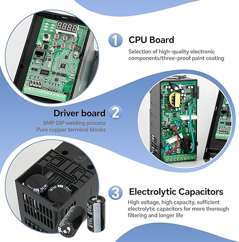 Miniatura 8 de Inversor VFD 1ph 220V Entrada a 3ph 380V Salida 0.75-5.5KW Convertidor de frecuencia Variable Unidad de frecuencia para control de velocidad del