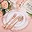 Morejoy 175PCS Rose Gold & Silver Plastic Dinnerware Set: 25 Plates, 25 Forks, 25 Knives, 25 Spoons, 25 Cups, 25 Napkins - Perfect for Wedding & Party