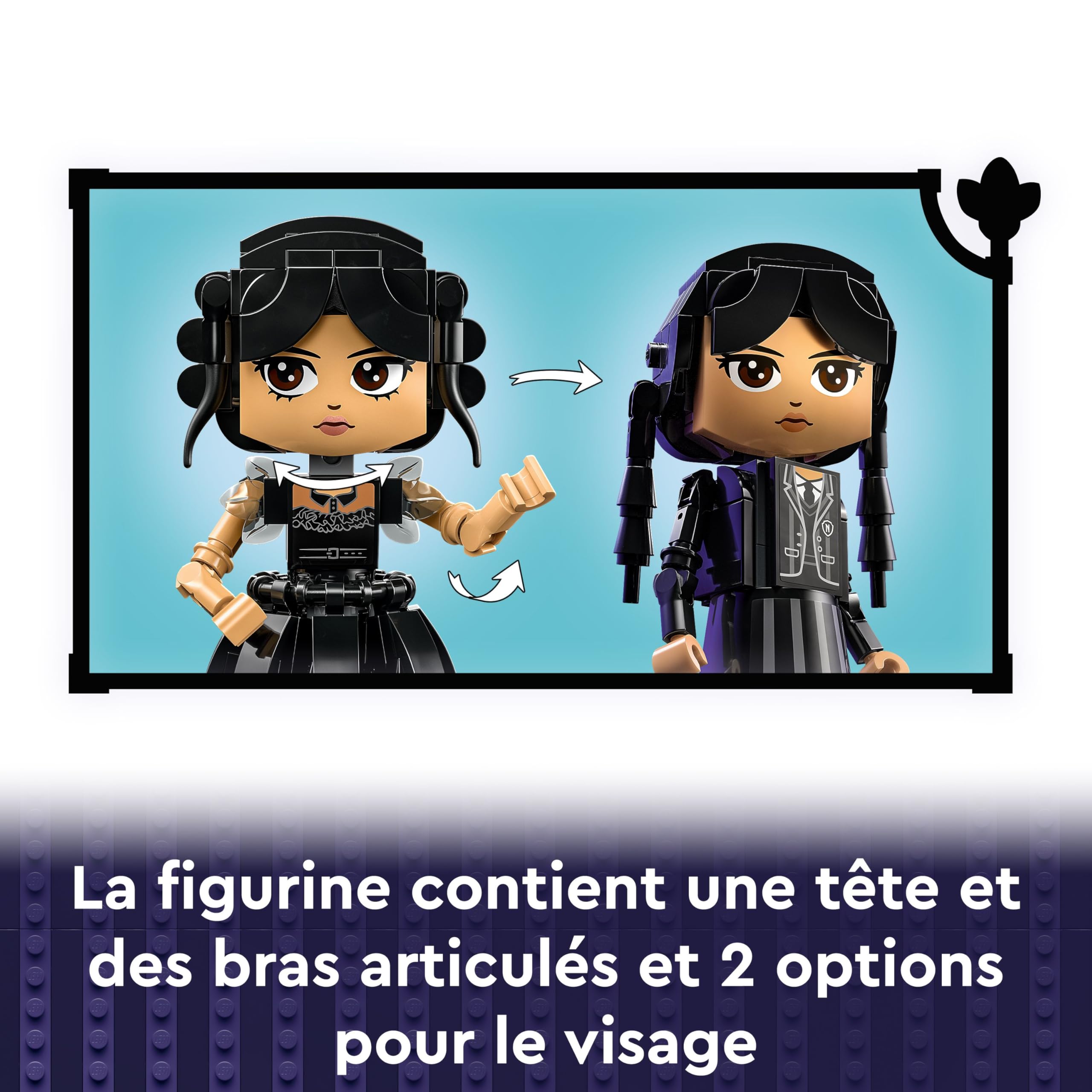 LEGO Mercredi Figurine de Mercredi Addams - Jeu de Construction Collector pour Enfants avec des éléments Amusants - Un Cadeau Mercredi Addams pour découvrir mystères et Aventures 76780