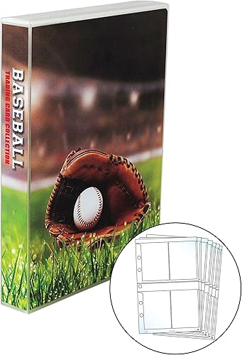 Miniatura 2 de UniKeep Mini carpeta con temática de béisbol para tarjetas coleccionables  Capacidad para hasta 200 tarjetas