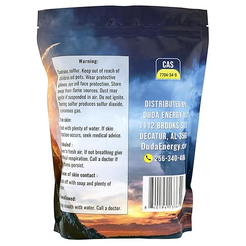 Miniatura 6 de Duda Energy Fertilizante en polvo de azufre amarillo de 1 libra, grado comercial, elemental