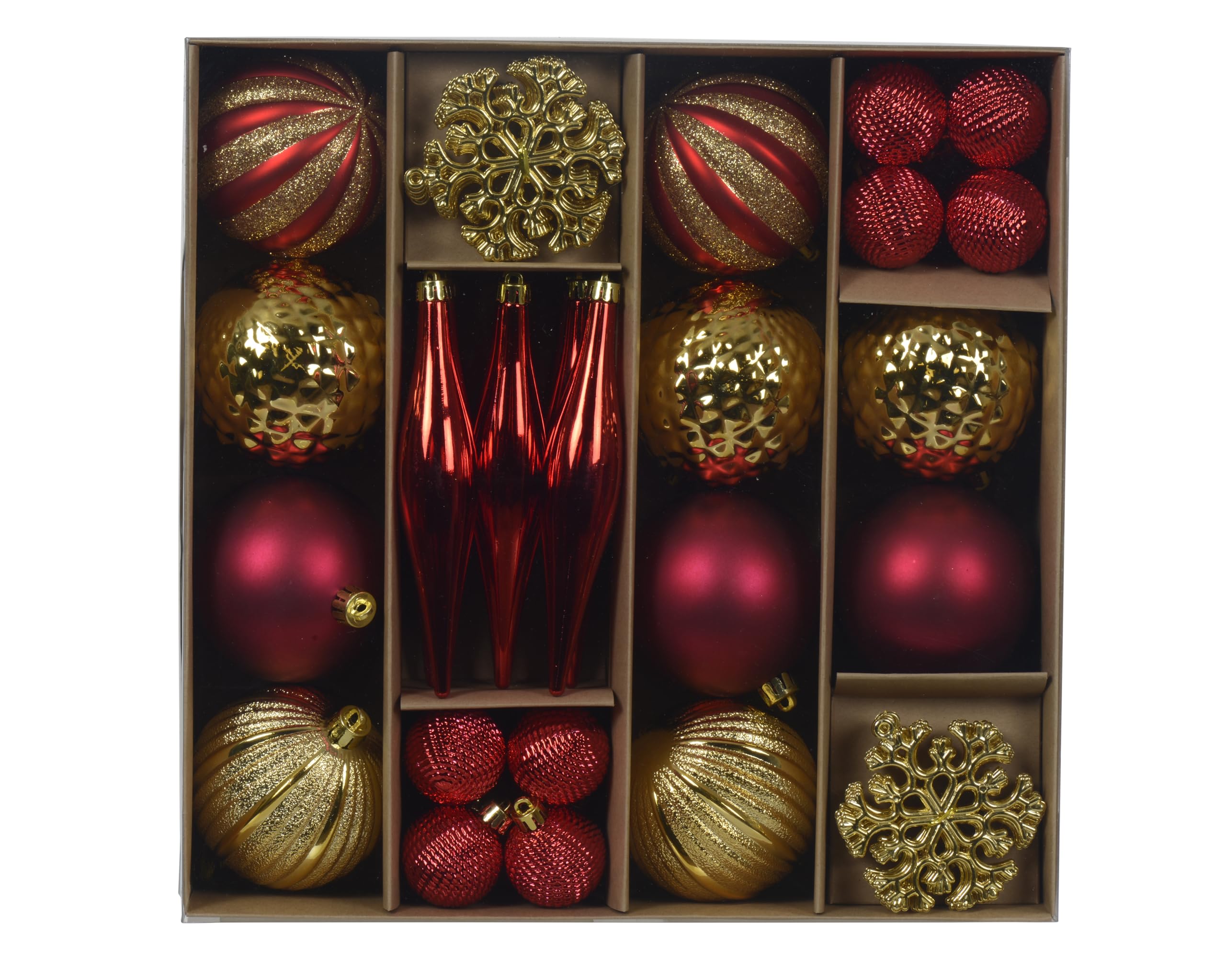 Decoris Multi-Coloured Box Of 46 Shatterproof Baubles