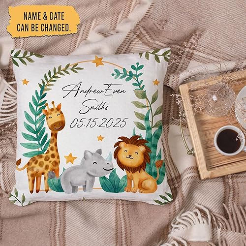 Miniatura 8 de Hyturtle Almohada personalizada con anuncio de nacimiento para niñas (inserto incluido)  Almohada de guardería  Regalo de bebé  Almohada de