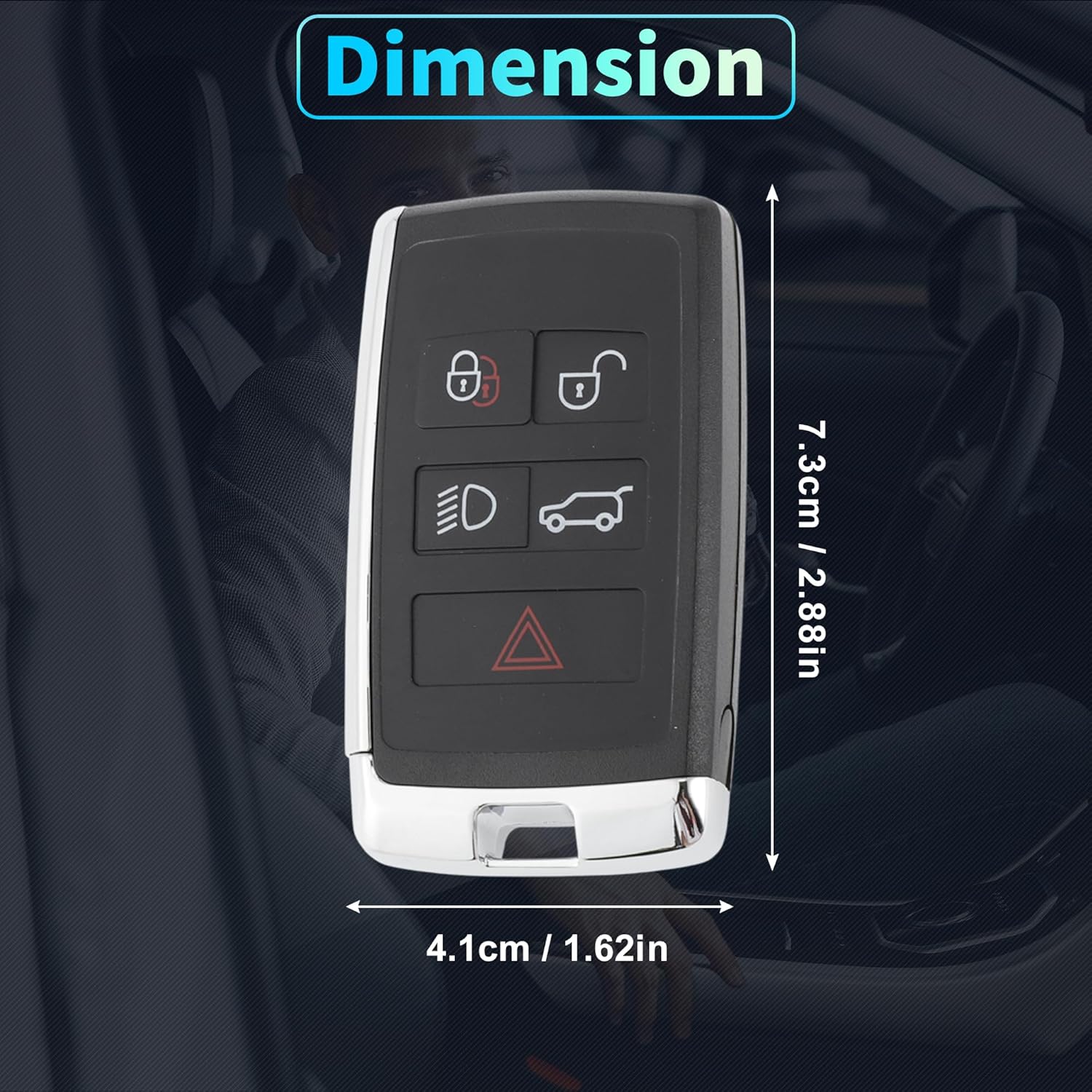X AUTOHAUX KOBJXF18A 315MHz Replacement Keyless Entry Remote Smart Key Fob for Land Rover Range Rover Discovery Sport Evoque 2018-2023 JK52-15K601-AA 5 Buttons