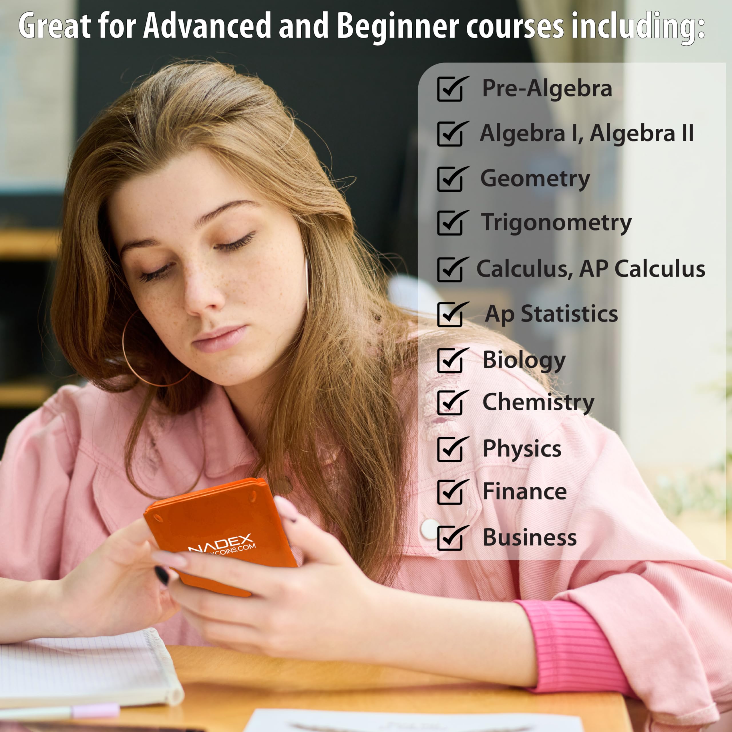Calculadora científica con funciones gráficas para estudiantes universitarios y secundarios, ingeniería, matemáticas avanzadas, cálculo, álgebra, geometría, trigonometría, estadística, física,