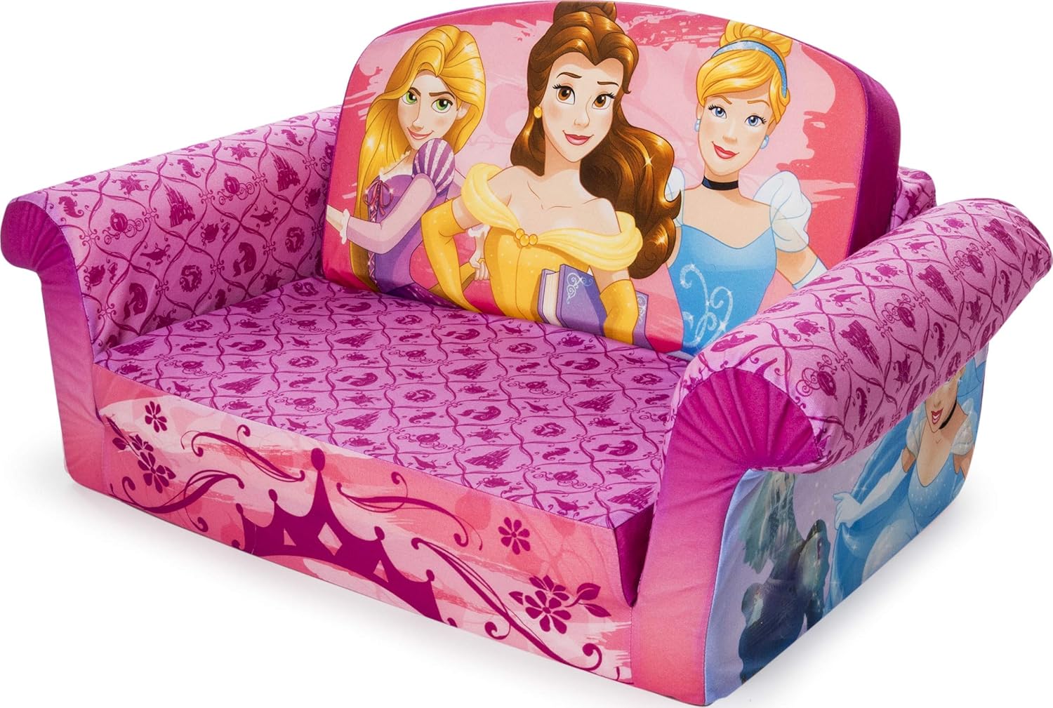Amazon Co Jp Marshmallow Furniture 2イン1 フリップオープンフォーム カウチ ベッド スリーパー ソファ キッズ 家具 対象年齢18ヶ月以上 ディズニープリンセス ホーム キッチン
