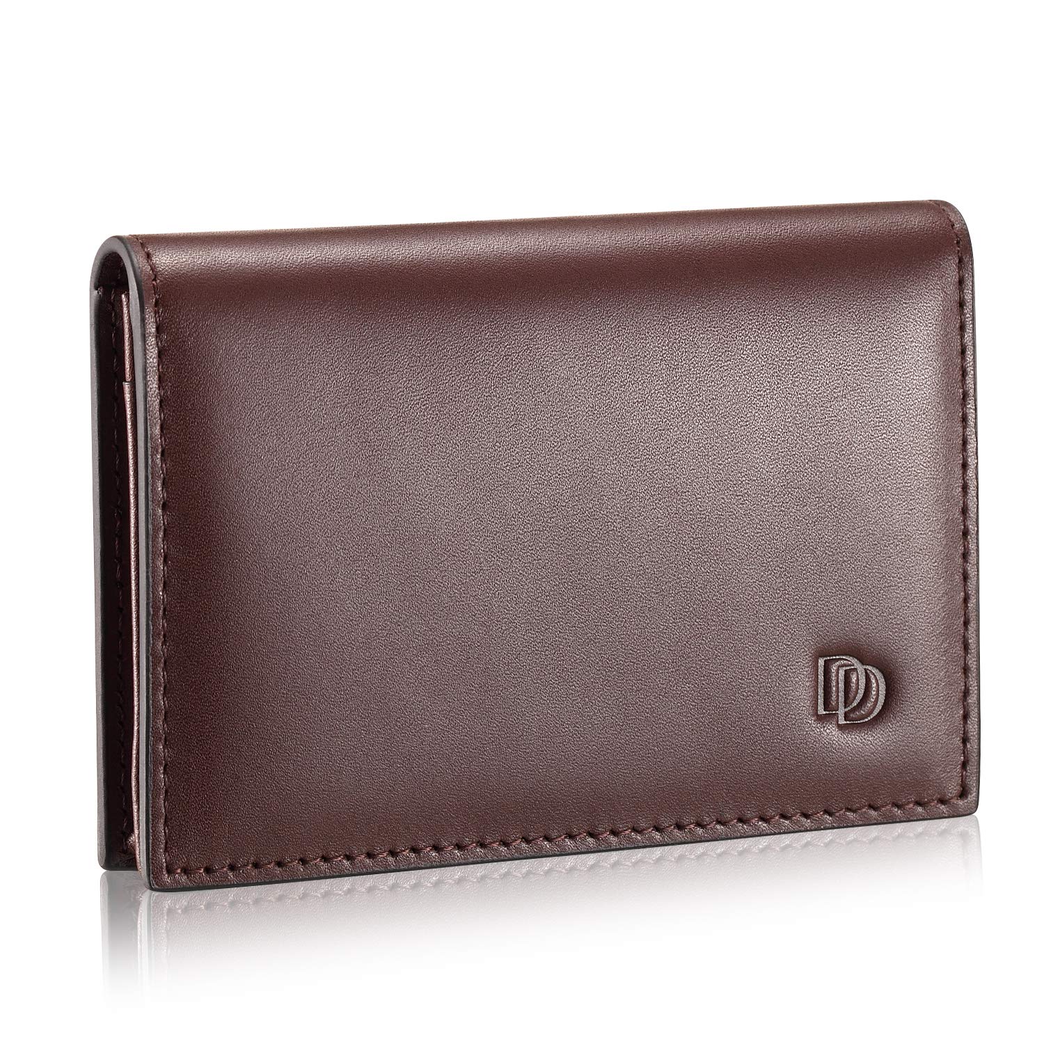 Leather Business Card Holder Case - Full Grain Calfskin (Dieter Diez, Coffee)