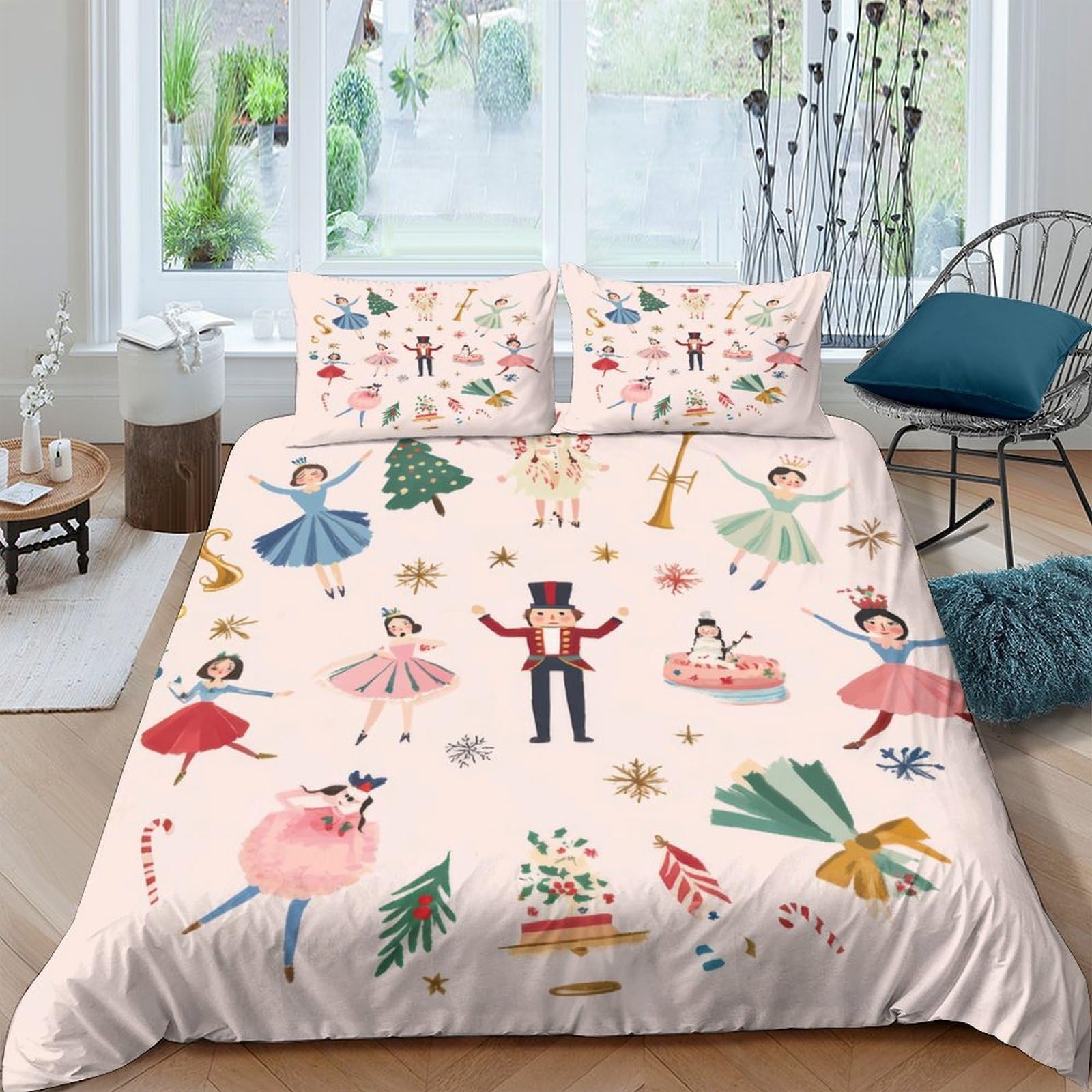 Ctjqhvkz Style-8 3D Printed Nutcracker Ballet Fitted Sheet Microfiber Soft Pink Ballerina Mattress Cover For Bedroom Dorm Decor Single（135X200cm）