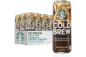 Starbucks Cold Brew Coffee, Vanilla Sweet Cream Latte, 11 fl oz Cans (12 Pack)