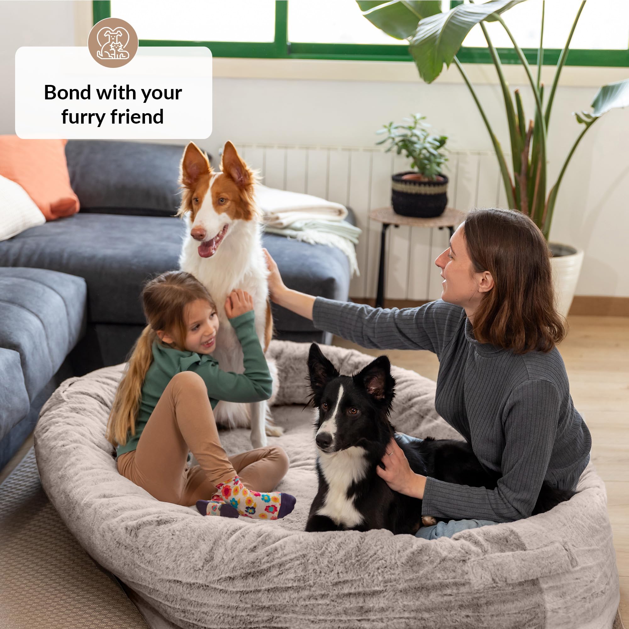 ODOXIA Cama para Humanos y Amigos Peludos | Cama De Perro Human Cálida y Cómoda | Perro Humano De Rosquilla | Gigante para Humanos y Mascotas | del Tamaño Humano