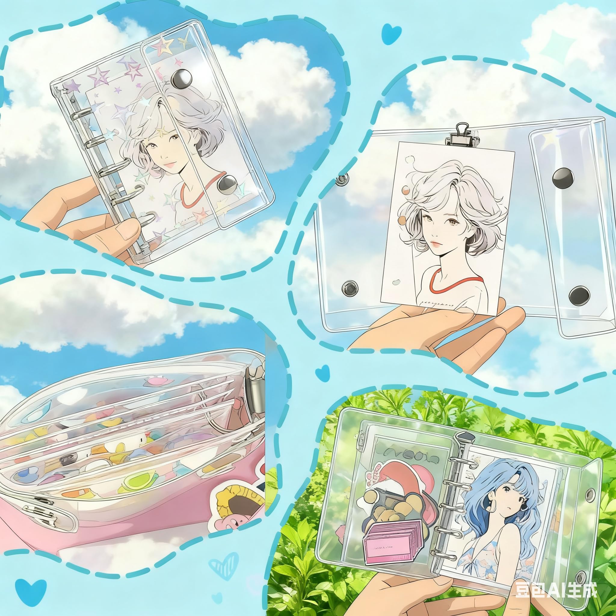 Amazon | 妻の手作り シール帳 透明 M5サイズ はがせる 女の子 シール