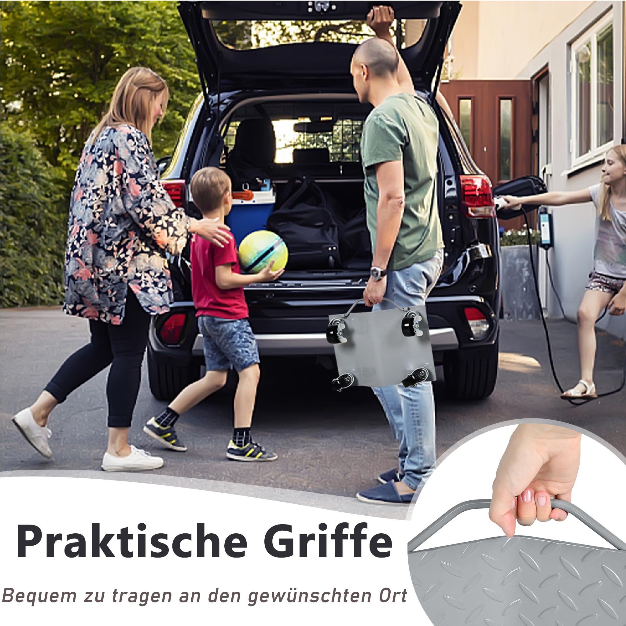YRHome 4 Stück Rangierhilfe 500 kg pro Plattform Reifenwechsel Rangierheber Wagenheber Rad Rangierroller 40,5x30x7cm für Auto PKW LKWs Mobile Reifenplattform Traktoren Silber