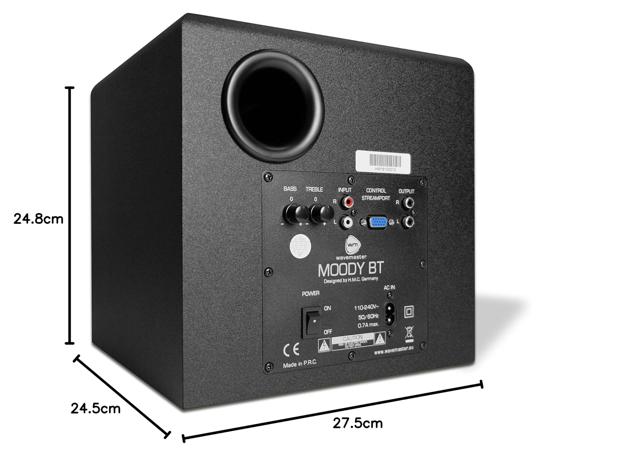 Wavemaster 66206 Moody Bt 2.1 Sistema di Altoparlanti (65 Watt) con Utilizzo di Casse Acustiche Streaming Bluetooth per Tv/Tablet/Smartphone/PC Color Nero