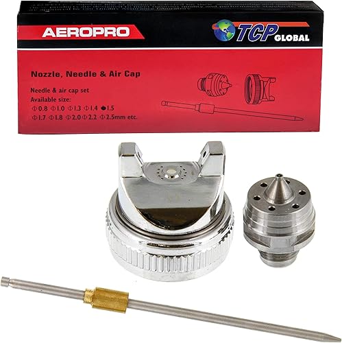 TCP Global 1.5 Aguja, boquilla, tapa de aire para la pistola de pulverización de la serie G6600